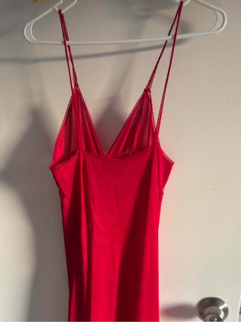 Red Satin Lace Chemise Nightgown - Retro Vintage - Picture 8 of 8